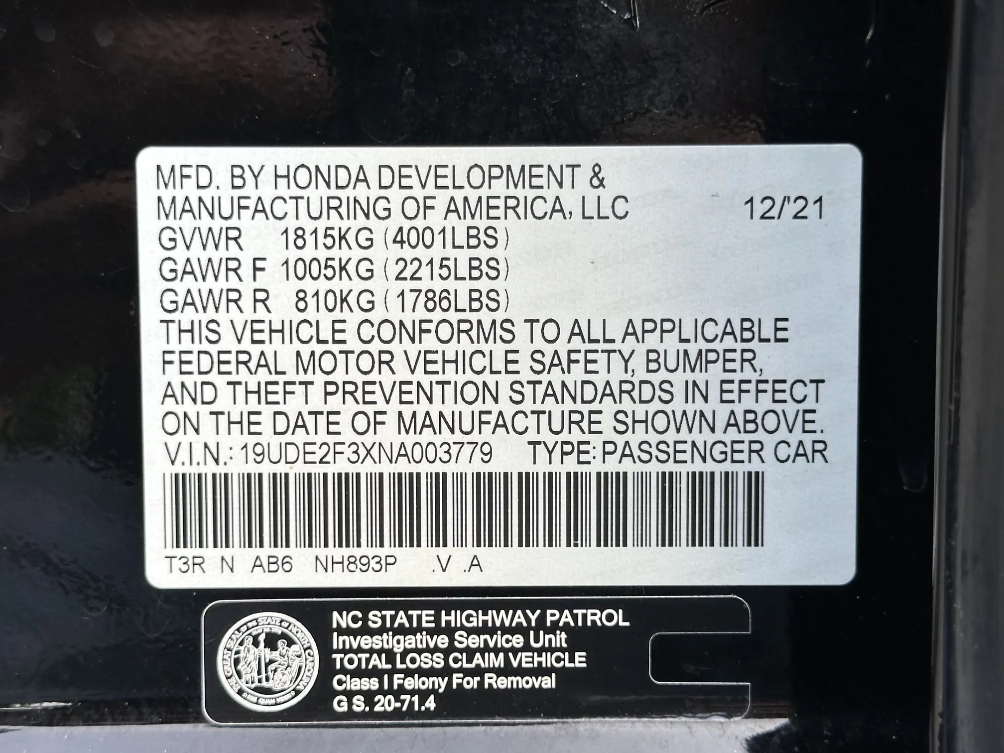 2022 Acura ILX 2.4 - Black