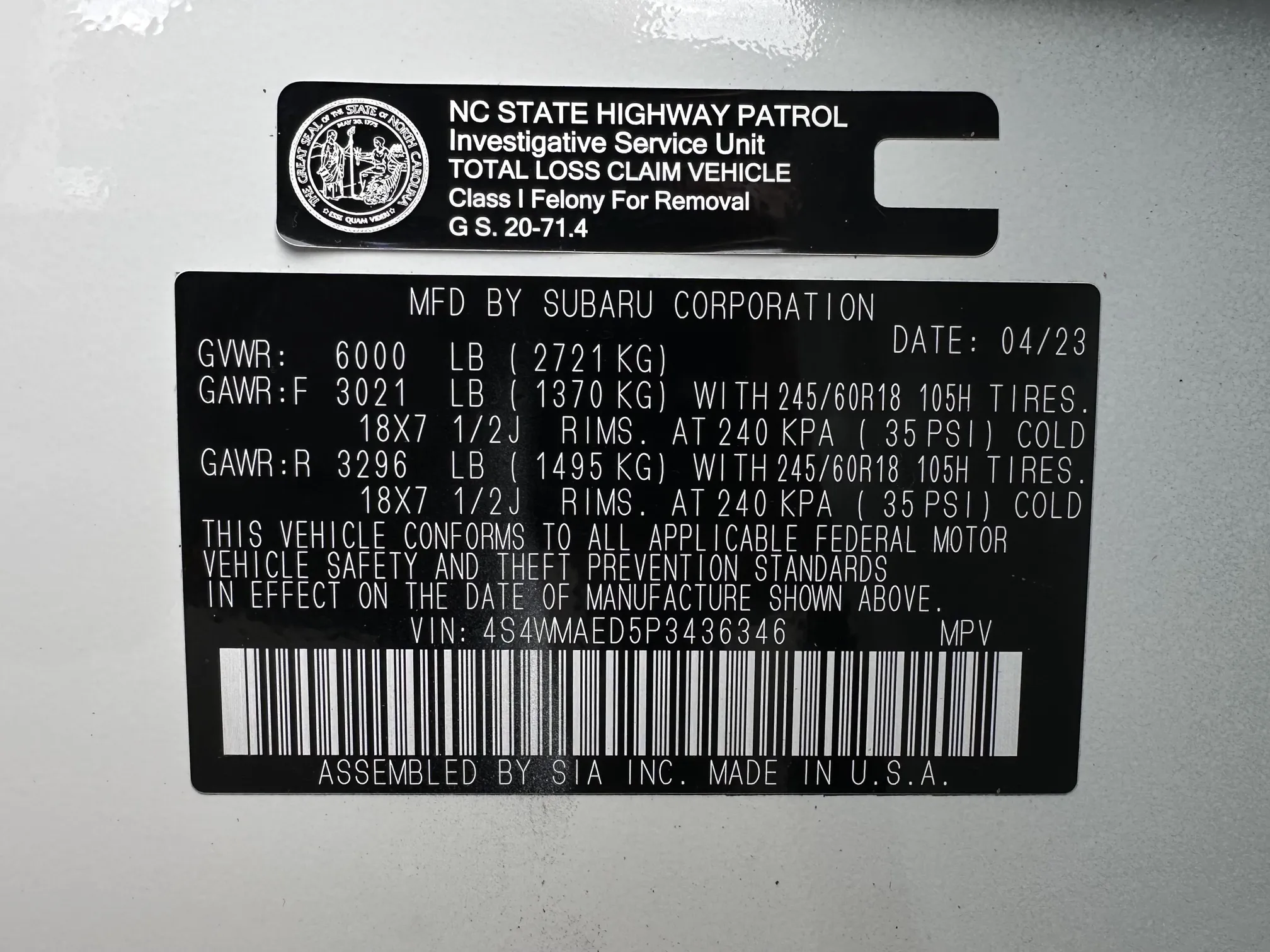 2023 Subaru Ascent Premium - White