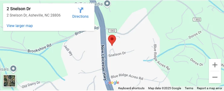 Map to Ridgeline Automotive in Asheville, NC